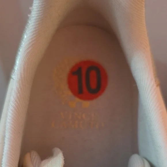 Vince Camuto Cream and Gold Sneakers - Picture 4 of 9